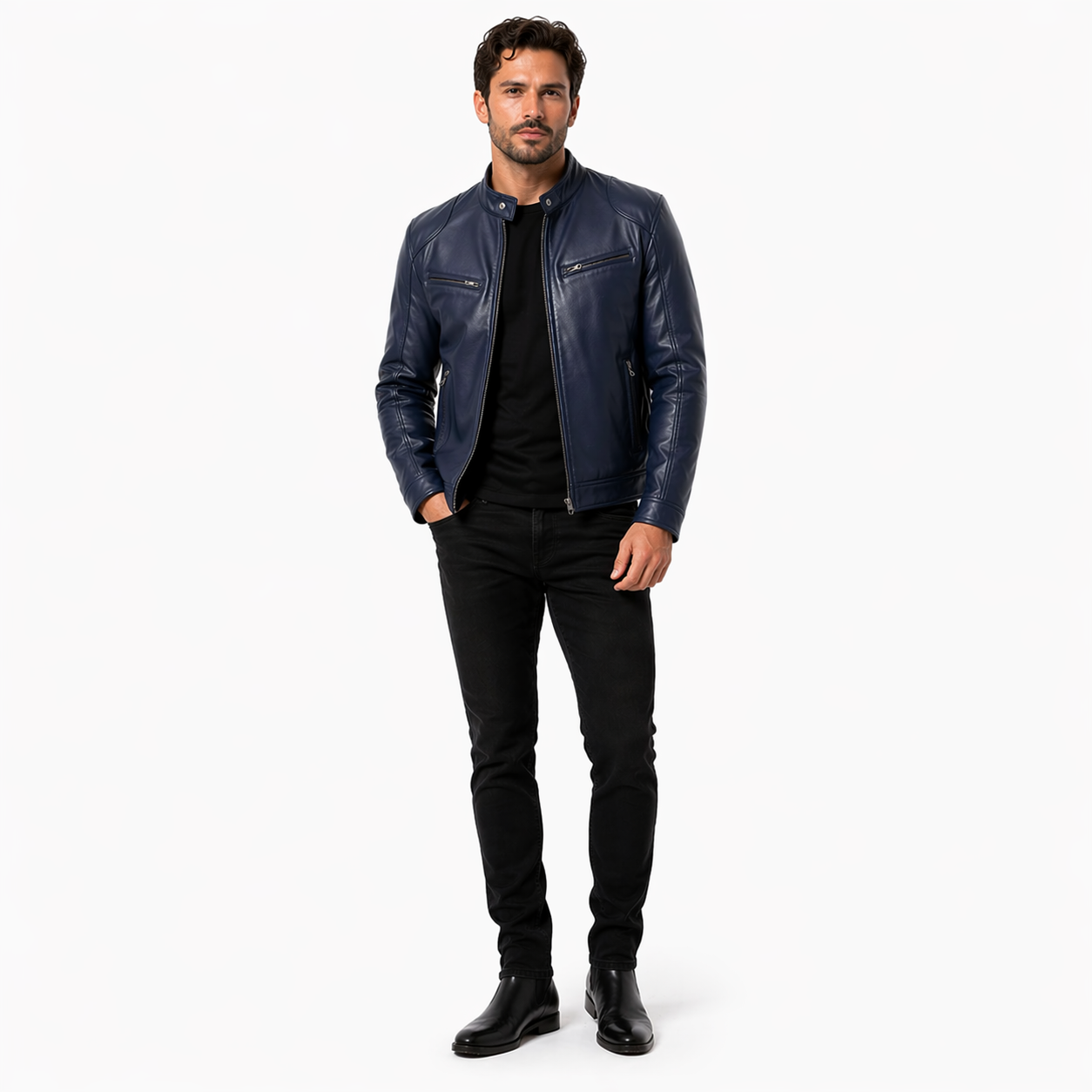 Faux Leather Bomber Jacket