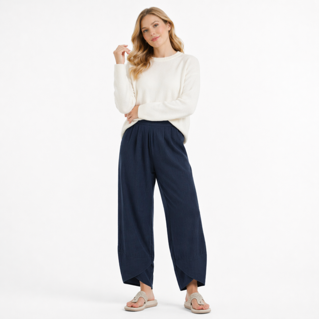Wide Leg Cotton Linen Harem Trousers