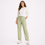 High Waist Cotton Linen Pencil Trousers