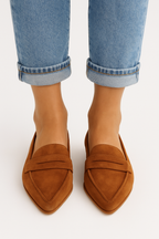 Leopard Print Pointed Toe Loafers