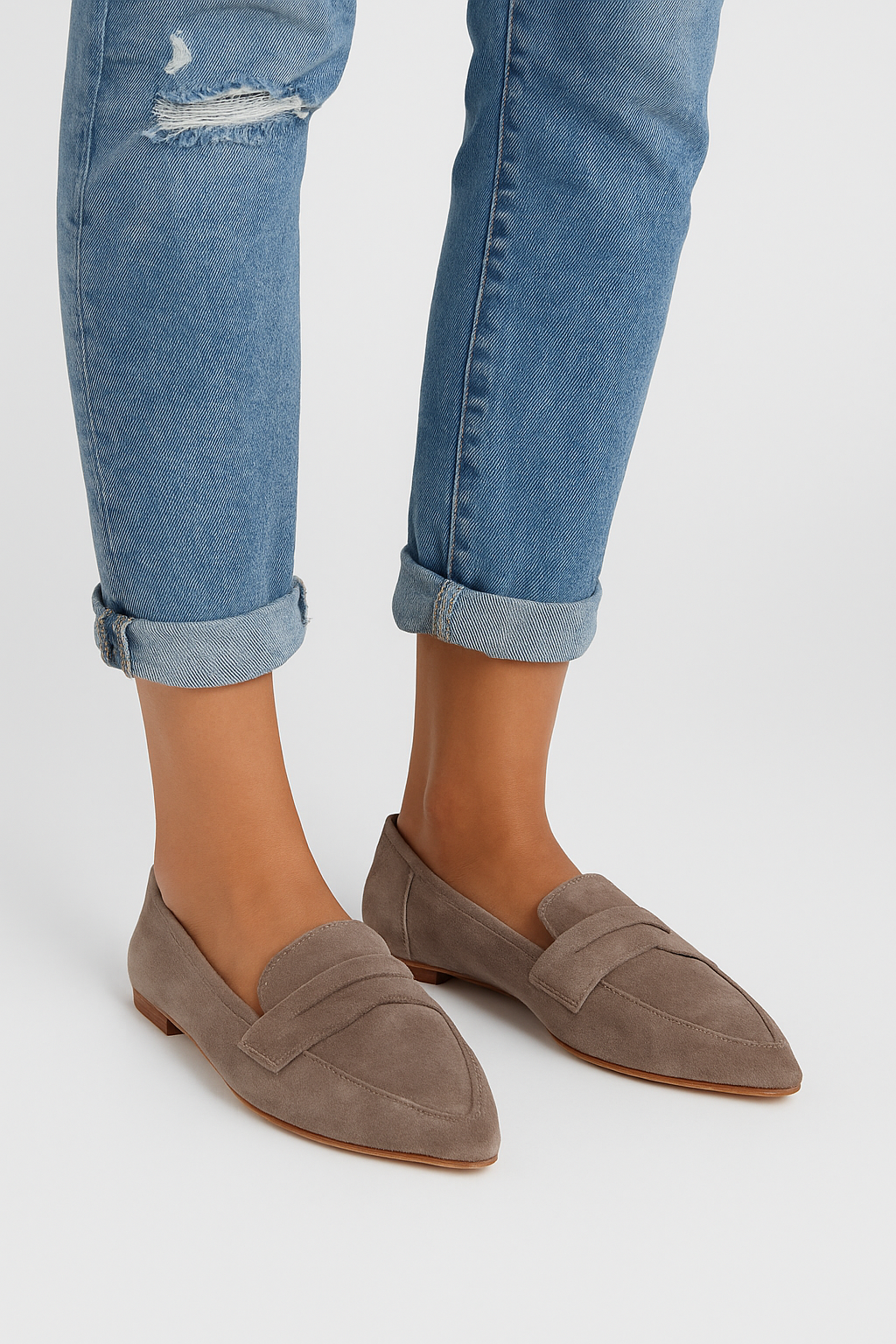 Leopard Print Pointed Toe Loafers