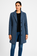 Notch Lapel Wool Blend Mid-Length Winter Coat