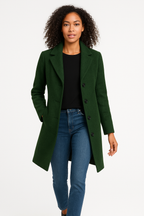 Notch Lapel Wool Blend Mid-Length Winter Coat
