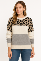 Leopard Print Relaxed Knit Jumper