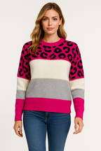 Leopard Print Relaxed Knit Jumper