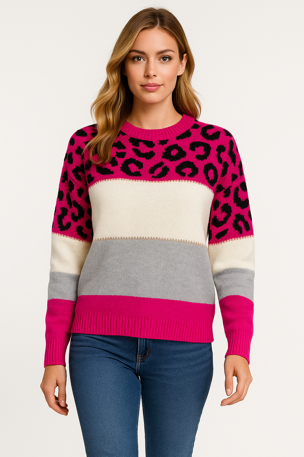 Leopard Print Relaxed Knit Jumper