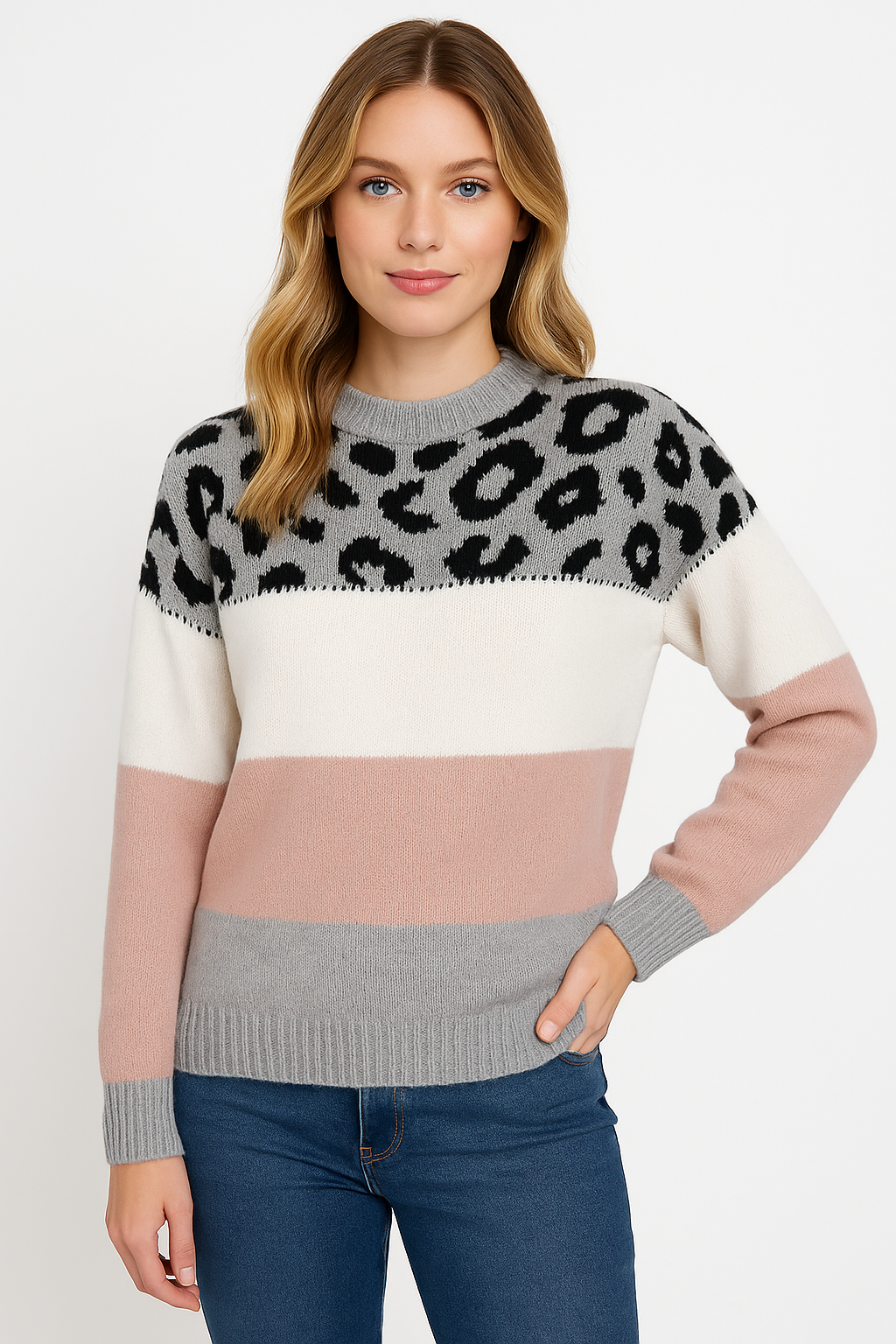 Leopard Print Relaxed Knit Jumper