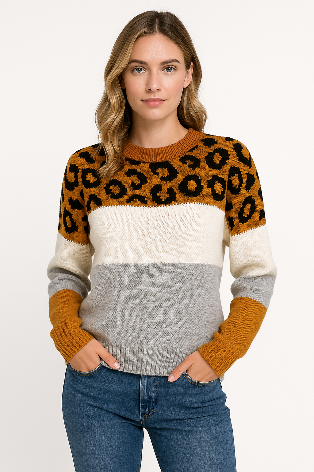 Leopard Print Relaxed Knit Jumper